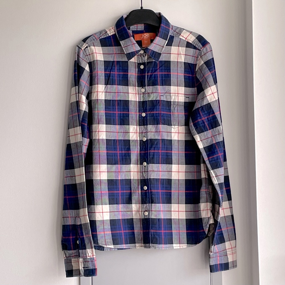 💗 JOE FRESH Purple Pink Plaid Shirt